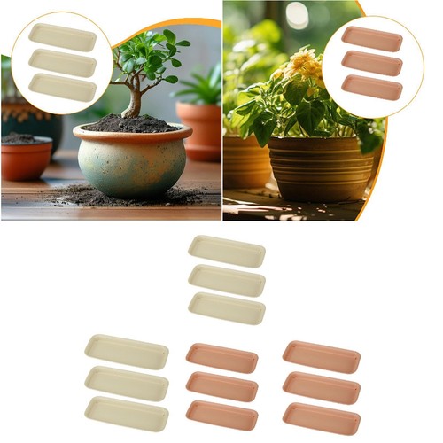 3pcs rectangular plant saucers - rectangular,