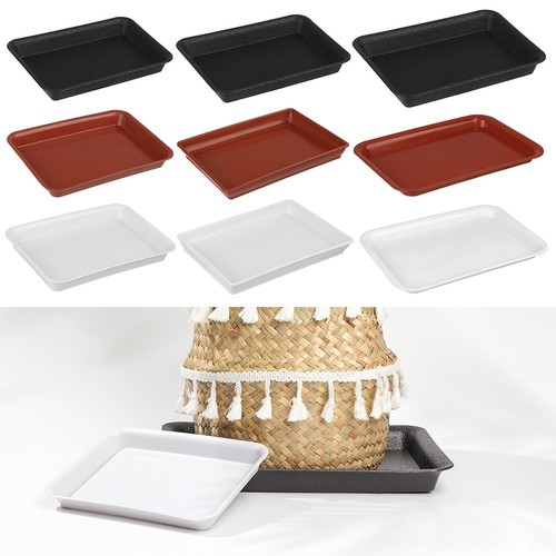 Square black plastic plant - plant, pot