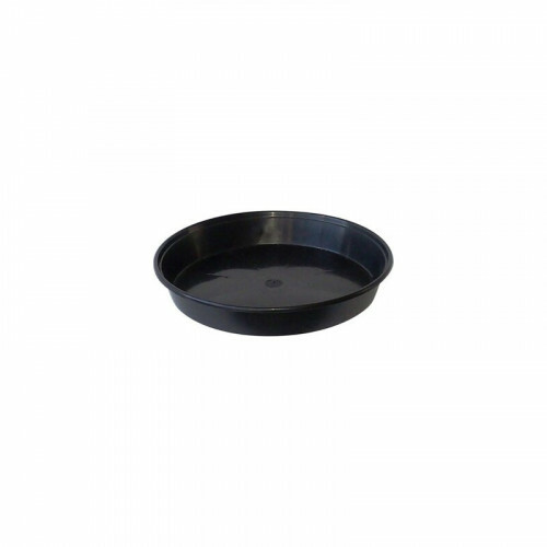 Black round plastic plant - round,