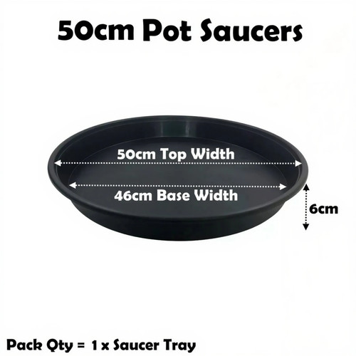 50cm plant pot saucer - saucer, black