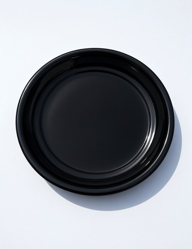 Black ceramic plant saucer - ceramic,