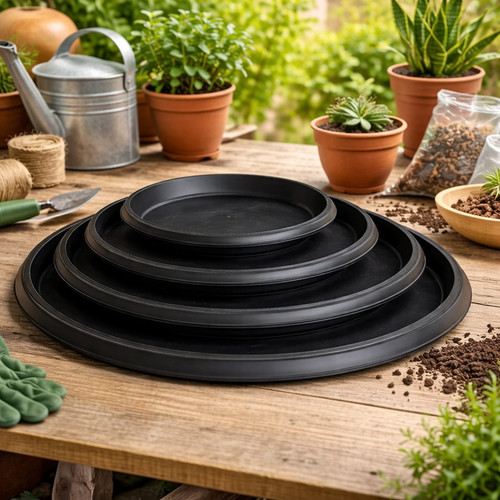 Round plant pot - round, saucer