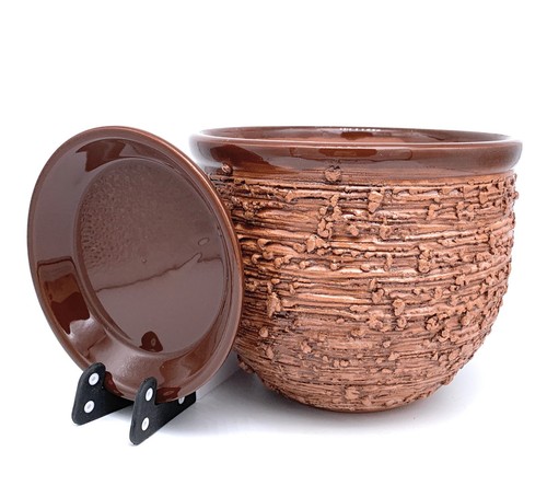 Plant pot ceramic glazed - ceramic, with