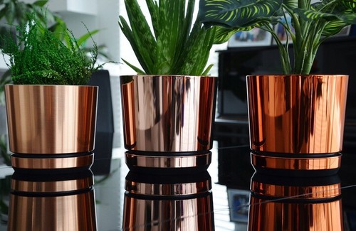Modern plastic plant pot - plastic, small